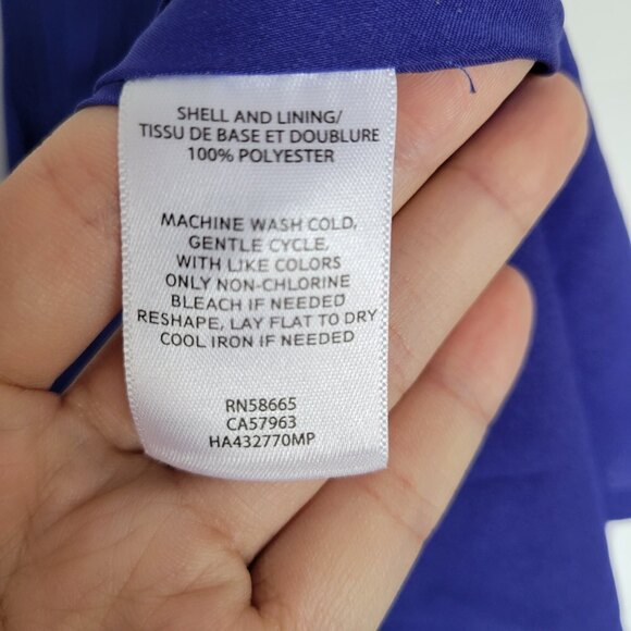 NEW Halogen Blue Clematis Sleeveless Midi Swing Dress Size XXS Petite - Picture 12 of 13